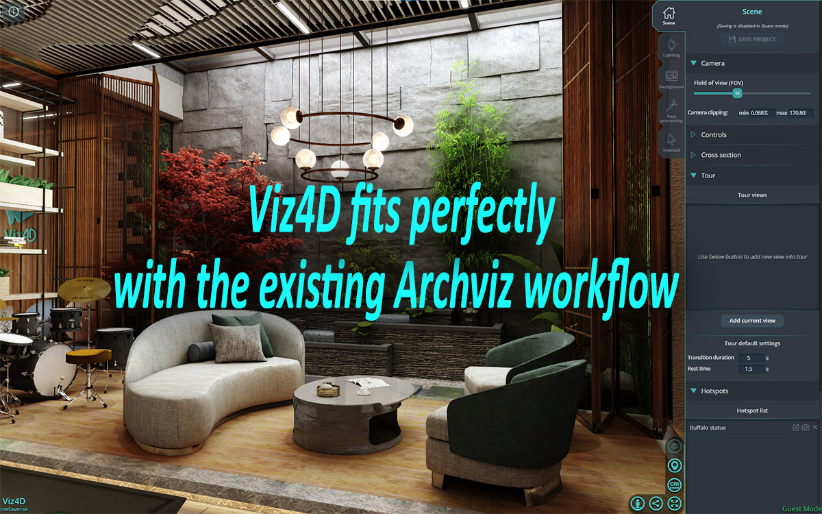 Viz4D fits perfectly with the existing architectural visualization workflow